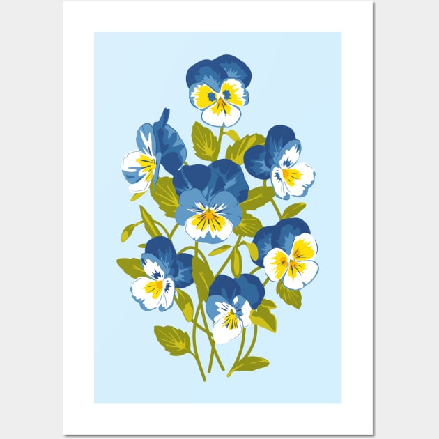 Blue Pansies Wall Art by lents